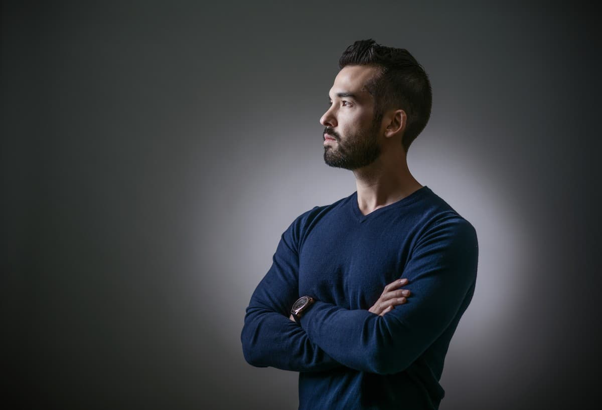 Henry David, fashion and editorial photographer, studio profile portrait